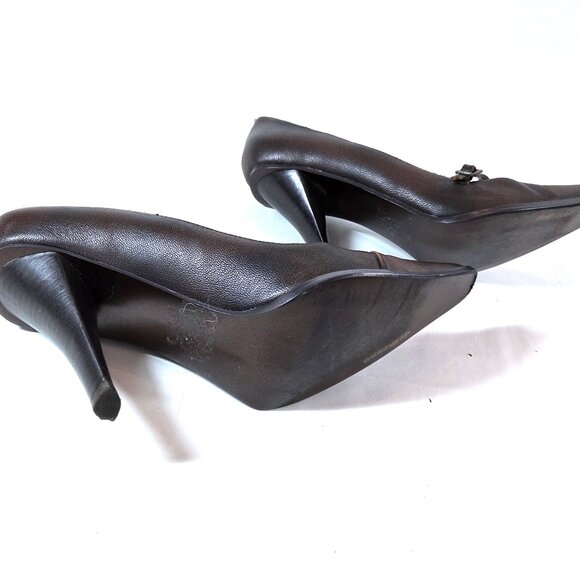 Dollhouse Brown Leather Pumps Size 8 - Picture 4 of 4